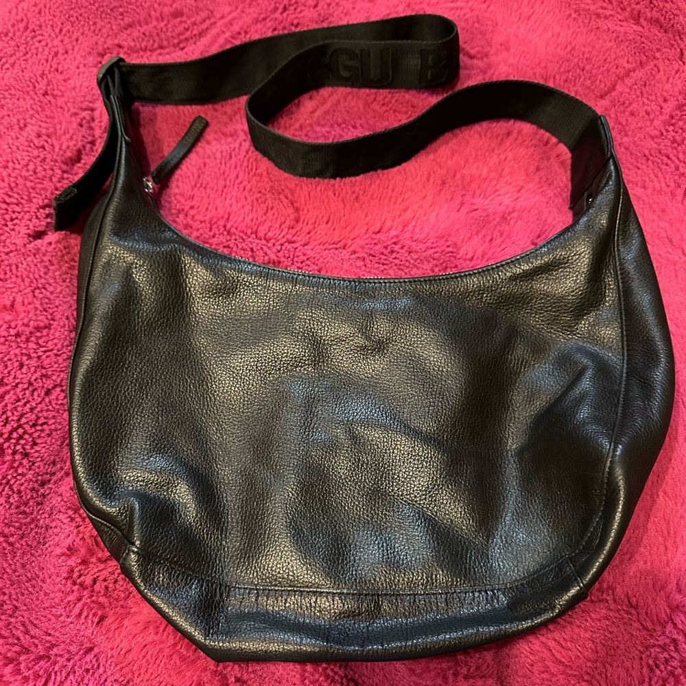 Baggu Black Deadstock Leather Crescent